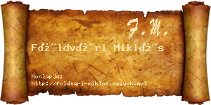 Földvári Miklós névjegykártya