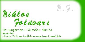 miklos foldvari business card