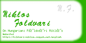 miklos foldvari business card